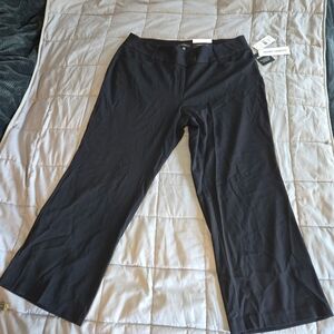 Rafaella Black Wide Leg Pants with Elastic Waistband